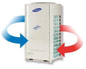 Samsung DVM S vrf lucht en water warmtepomp verwarmt en koelt de ruimte