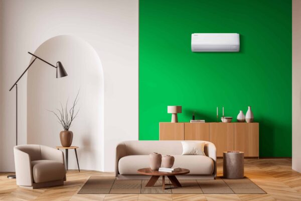 Modern villa living room design interior, beige furniture, bright walls, hardwood flooring, sofa, armchair with lamp. Concept of relax. 3d rendering; Shutterstock ID 2112311690; Projectnummer: 23091880; job:  Samsung_Climate_Solutions_Photography_Pitch; client: Lukkien; other: